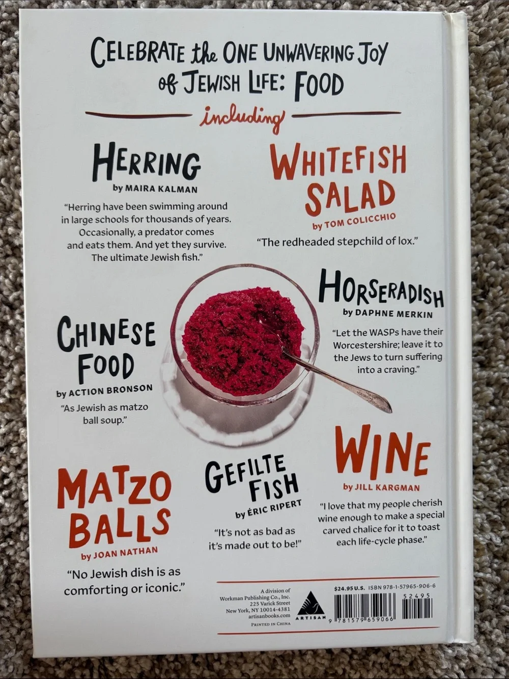 Artisan White Cookbook Cover with Black Lettering and Color Food Illustrations